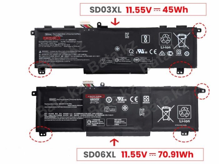 Аккумулятор для ноутбука HP SD06XL — изображение 3