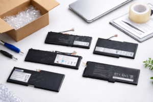 Аккумуляторы для ноутбуков MSI разных моделей на светлом фоне